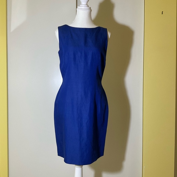 Vintage Linen Blend Shift Dress-size 6 - Picture 1 of 3